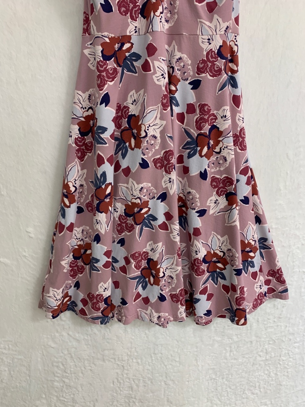 Pact Fit & Flare Gathered Halter Dress in Fresh Flora Lavender Haze Sz XS - Picture 8 of 15